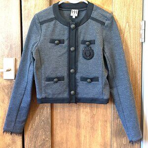 HAUTE HIPPIE SKULL CREST CROPPED BLAZER MEDIUM